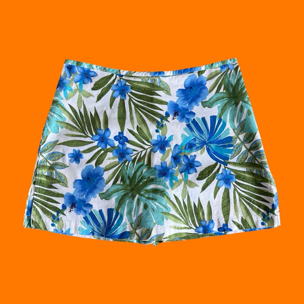 90's 00's vintage tropical bodycon y2k mini skort Size 7/8 my Michelle